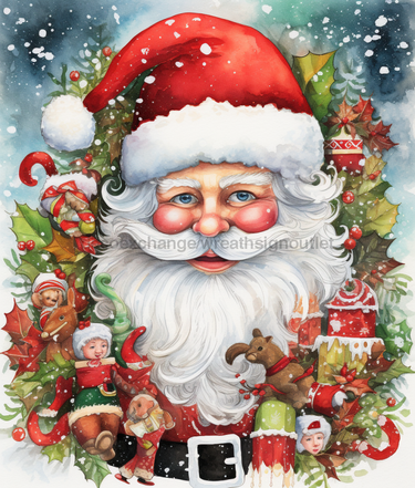 Christmas Sign, Santa Sign, DCO-00173, Sign For Wreath, 8x10